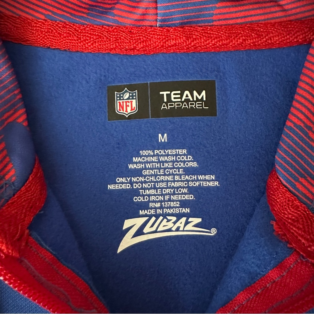 Zubaz Buffalo Bills NFL Men's Team Name Logo Full Zip Zebra Hoodie Sweatshirt M - Picture 4 of 8